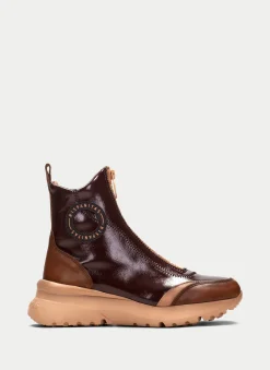 Botins Desportivos Polinesia Couro Marrom